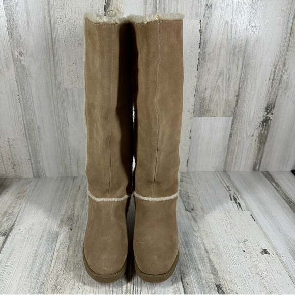 NEW Xhilaration Kameke Suede Faux Sherpa Lined Tall Boots #34 - Picture 3 of 10